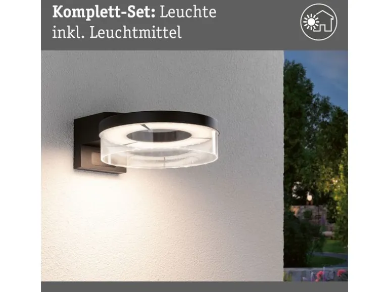 Paulmann LED Aussenwandleuchte Capera Bewegungsmelder Anthrazit