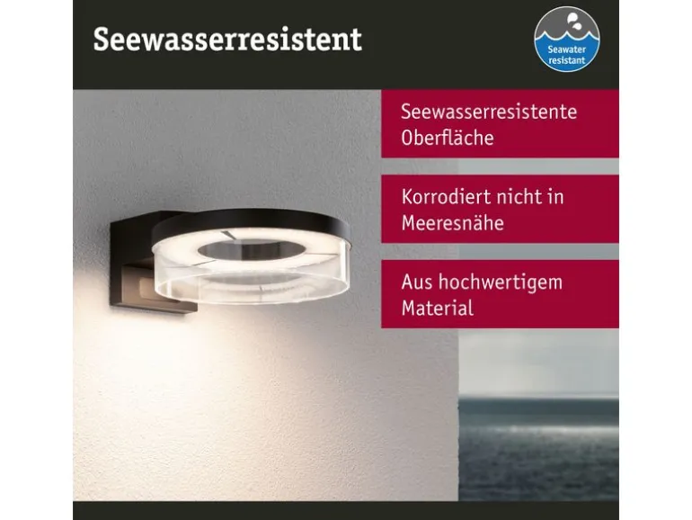Paulmann LED Aussenwandleuchte Capera Bewegungsmelder Anthrazit