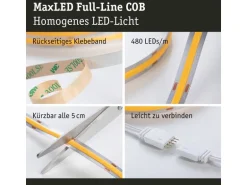 Paulmann LED-Stripe MaxLED 500 Basis Set COB, 2700 K, 1.5 m, Silber