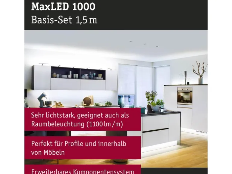 Paulmann LED-Stripe MaxLED 1000 6500 K, 1.5 m Basisset