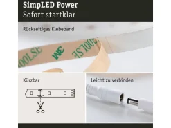 Paulmann LED-Stripe SimpLED Power 3000 K, 1.5 m Set