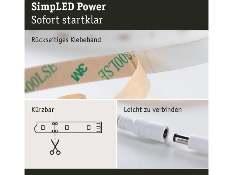 Paulmann LED-Stripe SimpLED Power 3000 K, 1.5 m Set
