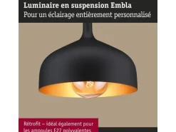 Paulmann Pendelleuchte Embla II E27 Schwarz Gold Metall Metall
