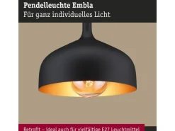 Paulmann Pendelleuchte Embla II E27 Schwarz Gold Metall Metall