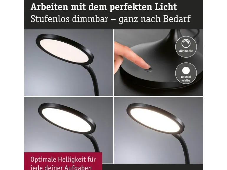 Paulmann Schreibtischleuchte Schwarz, matt