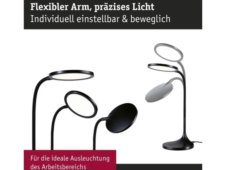 Paulmann Schreibtischleuchte Schwarz, matt