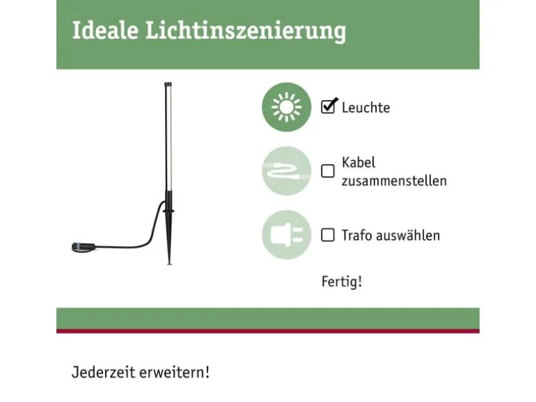 Paulmann Sockelleuchte Plug & Shine Poller 3000 K