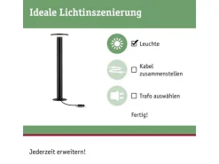 Paulmann Sockelleuchte Plug & Shine Plate, 3000 K, Schwarz