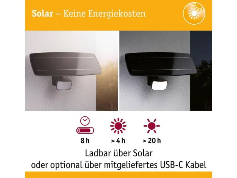 Paulmann Solar Fluter Flotas inkl. Bewegungsmelder IP65 3000K 700 lm