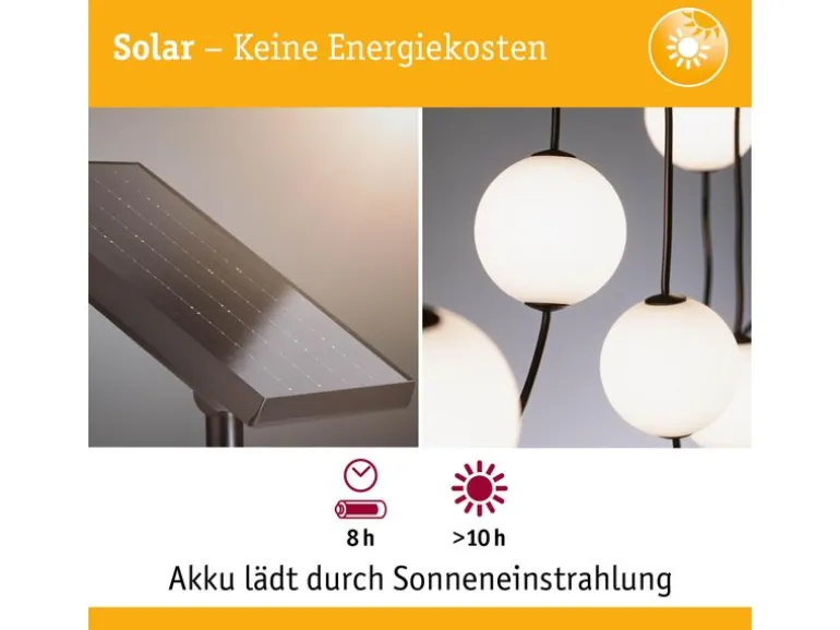 Paulmann Solar LED Lichterkette Taina IP67 3000K 1.71m