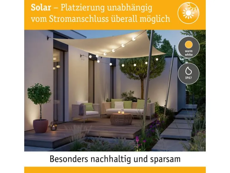 Paulmann Solar LED Lichterkette Taina IP67 3000K 1.71m