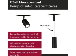 Paulmann URail Pendel Lirena GU10 max. 10W 230 V Schwarz matt