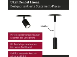 Paulmann URail Pendel Lirena GU10 max. 10W 230 V Schwarz matt