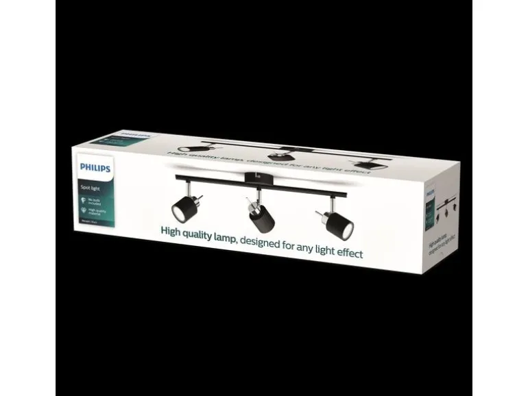 Philips Aufbauspot Meranti 3 x 35W GU10 Schwarz, ohne Leuchtmittel