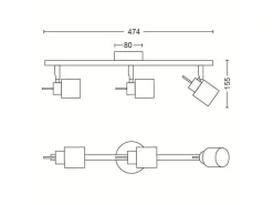 Philips Aufbauspot Meranti 3 x 35W GU10 Schwarz, ohne Leuchtmittel