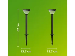 Philips Gartenlicht Solar Kyna, 3.8W, 2700 K, 400 lm, Schwarz