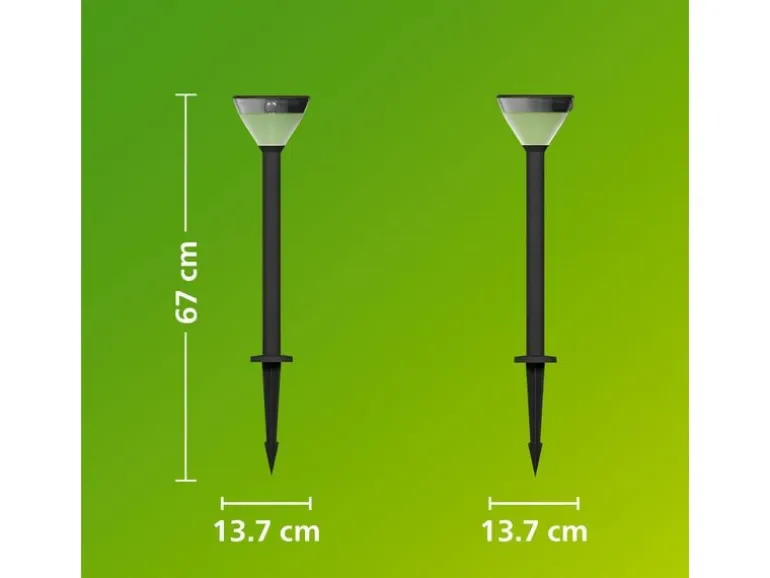 Philips Gartenlicht Solar Kyna, 3.8W, 2700 K, 400 lm, Schwarz