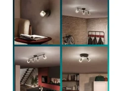 Philips Horen Aufbauspot 3x rund ohne Leuchtmittel GU10, schwarz