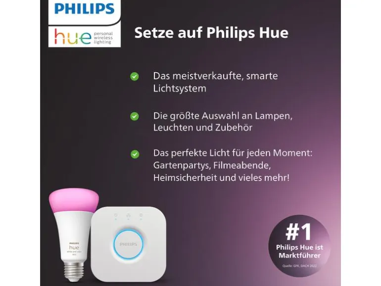 Philips Hue Leuchtmittel White E27 Einzelpack Filament 550 lm