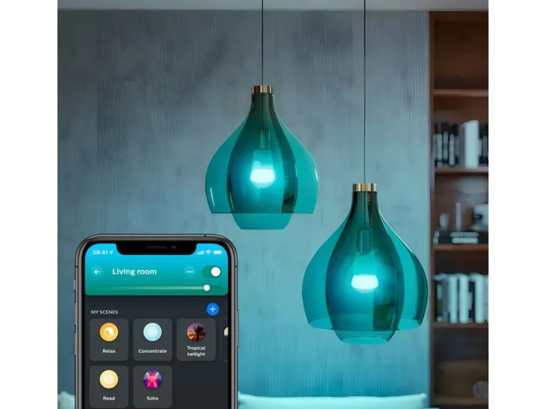 Philips Hue 3 smarte E27-Lampen + Dimmschalter + Hue Bridge Pro