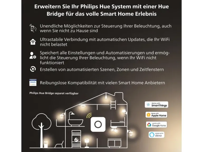 Philips Hue White Amb. Being Deckenleuchte silber 2400 lm + Dimmer