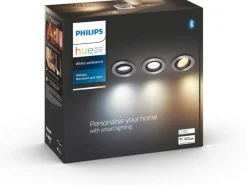 Philips Hue White Ambiance Milliskin Einbauspot 3er-Pack Rund Aluminium