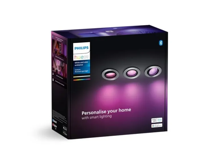 Philips Hue White & Col. Amb. Centura Einbauspot 3er- Pack Rund Alu