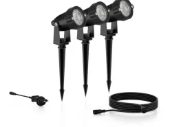 Philips Outdoor Niedervolt Caper Spots CH 3x1.5W, 2700 K, Schwarz