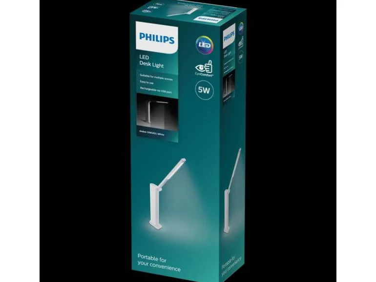Philips Schreibtischleuchte Amber DSK202 40K, Weiss Dimmbar