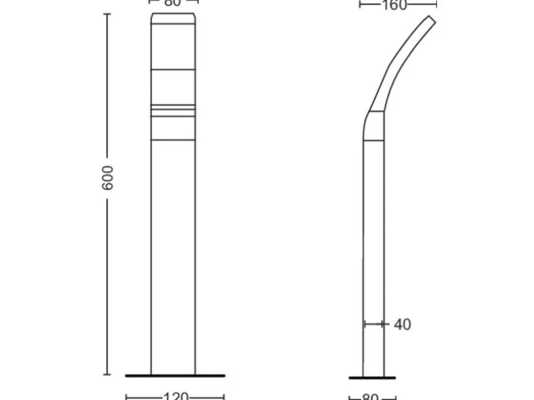 Philips Sockelleuchte Splay, 12 W, 1100 lm, 2700 K, 60 cm, Anthrazit