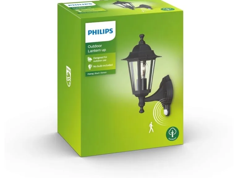 Philips Wandleuchte Peking, E27, 60 W, Schwarz