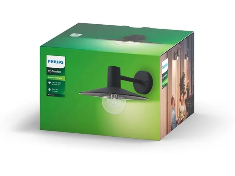 Philips Wandleuchte Skua, E27, 42 W, Schwarz