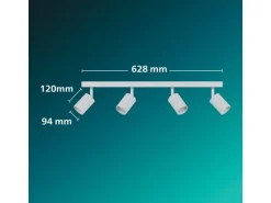 Philips Wyatt Aufbauspot 4x, ohne Leuchtmittel GU10, weiss
