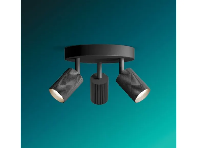 Philips Wyatt Aufbauspot 3x, rund ohne Leuchtmittel GU10, schwarz