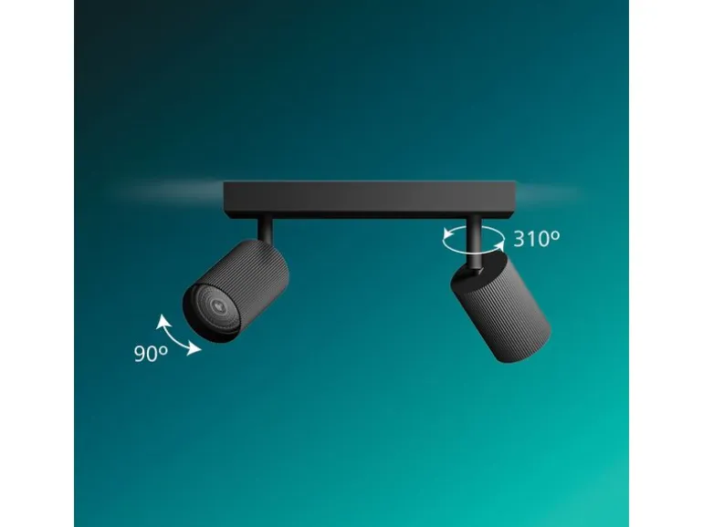 Philips Wyatt Aufbauspot 3x, rund ohne Leuchtmittel GU10, schwarz