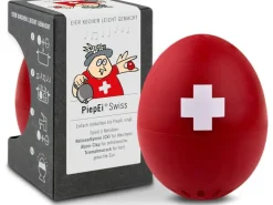 PiepEi Küchentimer Singende Eieruhr Swiss, Rot / Weiss