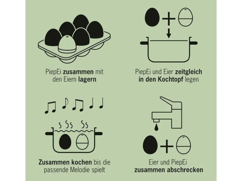 PiepEi Küchentimer Singende Eieruhr 80er, Schwarz