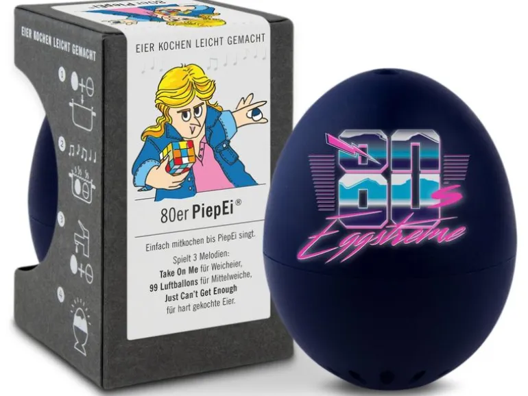 PiepEi Küchentimer Singende Eieruhr 80er, Schwarz