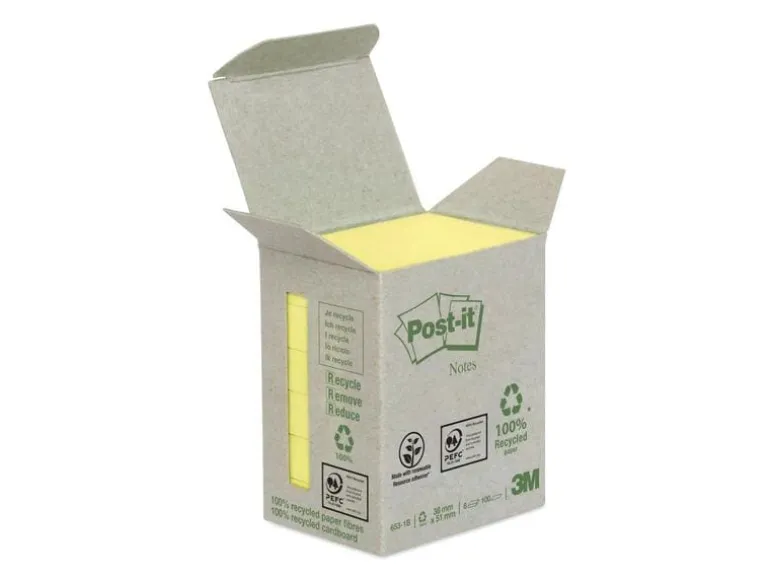 Post-it Notizzettel Post-it Recycling 3.8 x 5.1 cm, 6 Blöcke