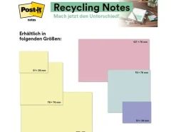 Post-it Notizzettel Post-it Recycling Gelb, 7.6 cm x 7.6 cm