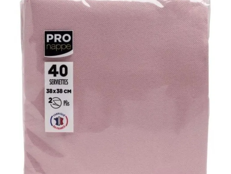 PRO nappe Papierservietten Altrosa 38 cm x 38 cm, 40 Stück
