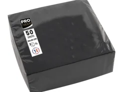 PRO nappe Papierservietten 20 cm x 20 cm, 50 Stück, Schwarz