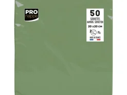 PRO nappe Papierservietten Olivgrün 20 cm x 20 cm, 50 Stück