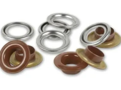Prym Ösen mit Scheiben, 8 mm Dunkelbraun, Silber