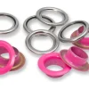 Prym Ösen mit Scheiben 20 Stück, Pink-Silber