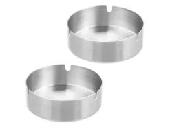 relaxdays Aschenbecher 2er Set Silber