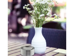 relaxdays Aschenbecher mit Deckel Silber