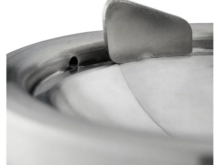 relaxdays Aschenbecher mit Deckel Silber