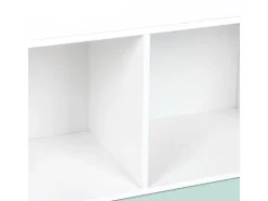 relaxdays Bücherregal für Kinder 79 x 72 x 30.5 cm Weiss/Blau