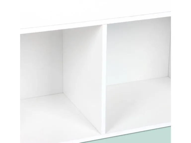 relaxdays Bücherregal für Kinder 79 x 72 x 30.5 cm Weiss/Blau
